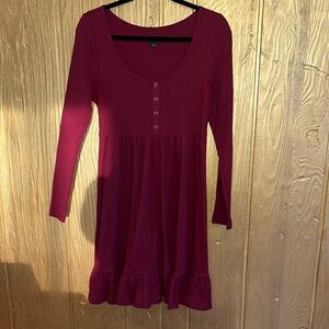 Wild Fable Burgundy Long Sleeve Dress